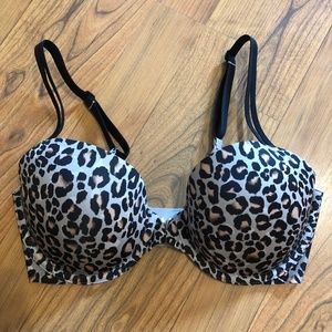 NEW! VS Sexy Illusions Gray Cheetah Bra 32DD